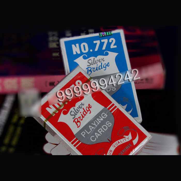 Custom Casino Gambling Props Silver Plastic Bridge Playing Cards