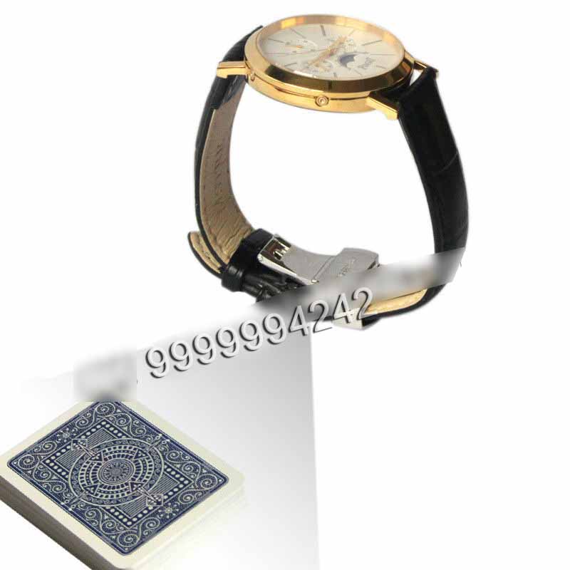 New Design Poker Scanner Leather Watch Camera With Power Bank