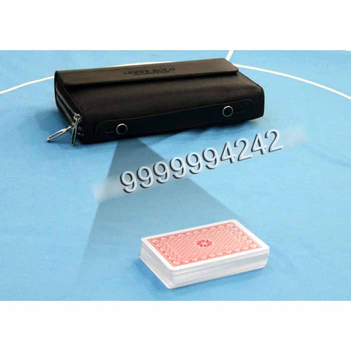 Mans Leather Wallet Camera Poker Scanner To Scan Marked Poker Cards Bar Codes