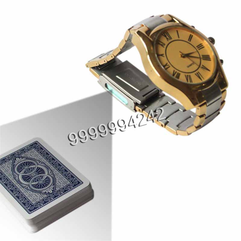 Golden Poker Analyzer Watch Camera To Scan Bar Codes Marking Poker In The Hand